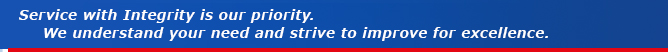 Service with Integrity is our priority.